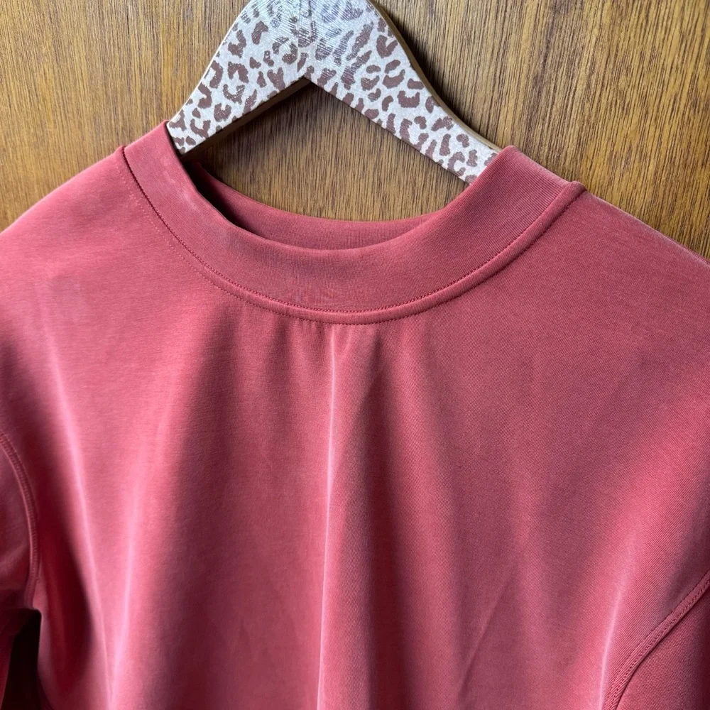 Lululemon Perfectly Oversized Cropped Crew Sweatshirt Softstreme Cayenne Red 0